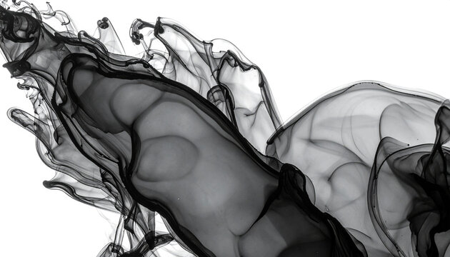 Black Ink Flow PNG Overlay