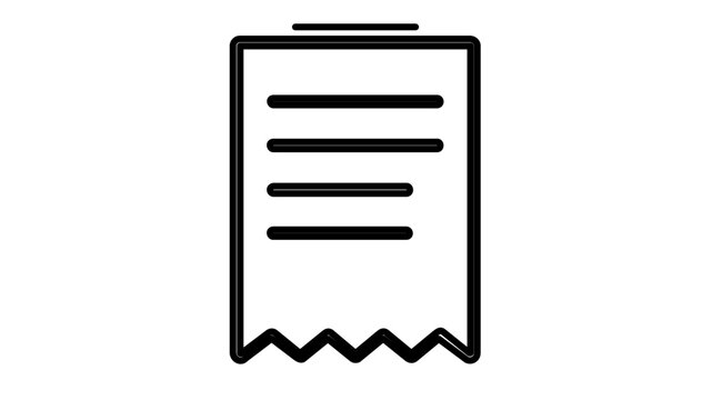 A clean flat vector line icon of a compact receipt, designed for expense reports, POS systems, invoices, and modern business interfaces.