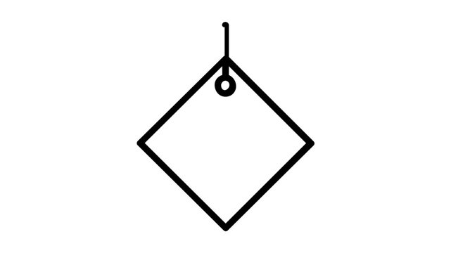 Clean flat vector line icon of a price tag for discounts, ecommerce listings, retail promotions, coupons, and shopping interface design.
