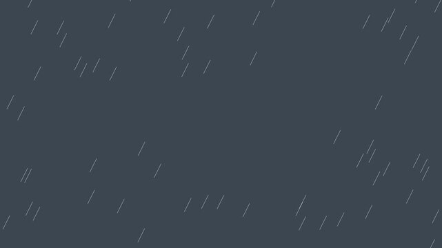 Heavy rain falling against a dark gray animation 4k background, for weather overlay, and atmospheric motion