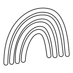 Obraz premium A clean flat vector line icon of a rainbow after rain, suited to forecast widgets, optimism badges, event flyers, and nature infographics.