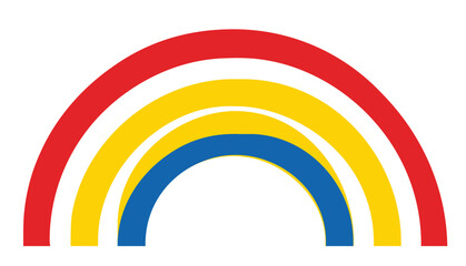 Obraz premium A clean flat vector line icon of a minimalist rainbow, made for environmental charts, pride labels, nursery decor, and positive app menus.