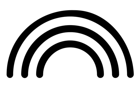 Minimalist flat vector line icon of a rising sun on a horizon, suited for outdoor themes, daily planners, and weather interfaces.