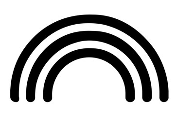 Obraz premium A clean flat vector line icon featuring a rainbow over a minimal arch, useful for nature posts, pride events, classroom posters, and UI sets.