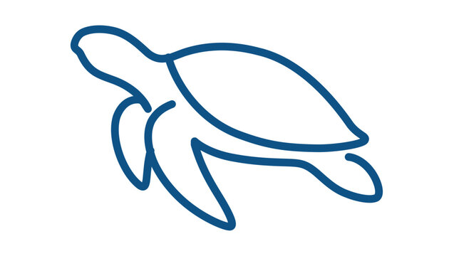 A clean flat vector line icon featuring a rounded turtle shell, ideal for animal encyclopedias, nursery decor, sustainability themes, or app buttons.