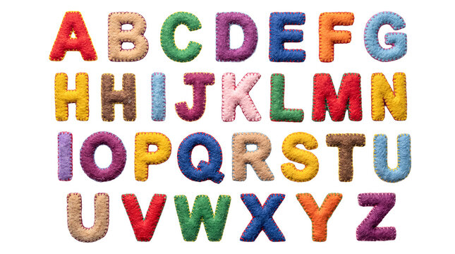 Colorful Stitched Felt Alphabet Letters for Children