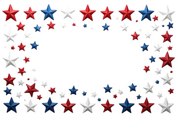 Obraz premium American stars forming a festive red, white, and blue patriotic frame, perfect for national holidays with transparent background