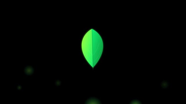 Minimalist Leaf Symbol with Organic Green Nature Flow