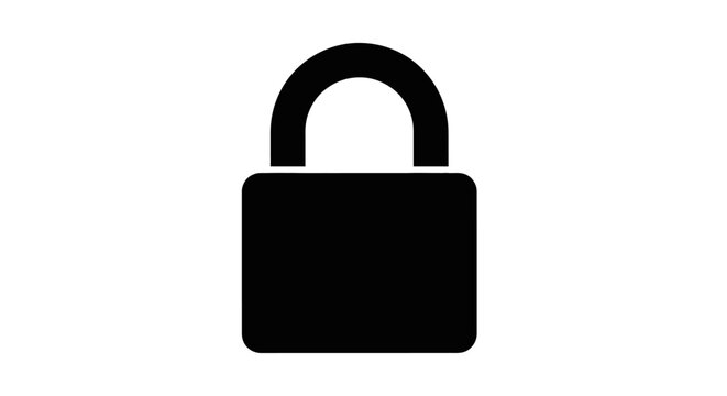 Black padlock silhouette against a white background a simple security symbol silhouette lock protection safe
