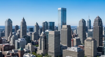 Fototapeta premium Philadelphia cityscape with skyscrapers downtown.