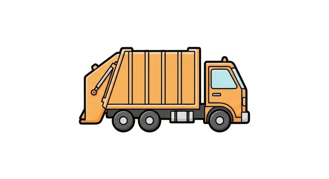 Cartoon garbage truck vehicle illustration.