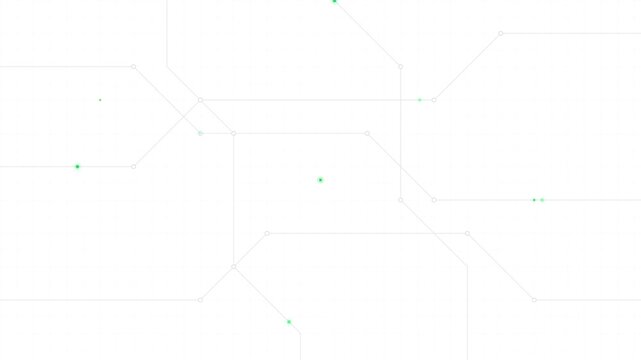 minimalist white tech neural network pathway animation