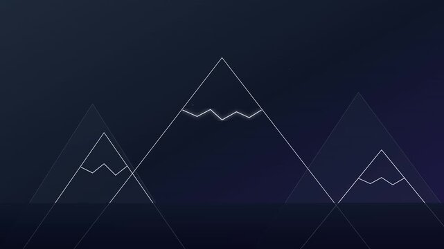 Minimal Line Art Mountain Peak Vector Background