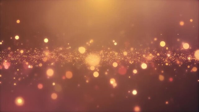 Soft amber gradient washes over a field of glowing orbs and bokeh, where light particles drift in a dreamy, festive haze across a blurred velvet, gentle glow lingers, inviting warmth and wonder soft!
