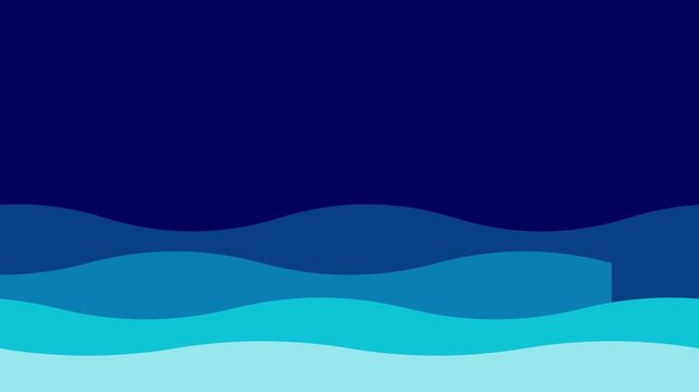 Minimal Ocean Wave Abstract Vector Flat Animation