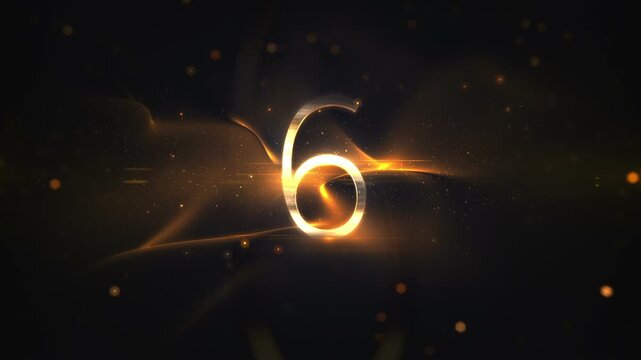 Golden Digital Countdown, Gold Particles, Golden Wavy Pattern Background, timer animation 10 seconds 