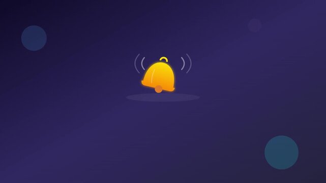 modern bell notification icon with swinging alert motion