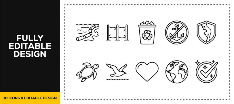 flat vector illustration line art icon bundle set design representing automated drones flying tech innovations robots futuristic technologies and smart gadget graphics