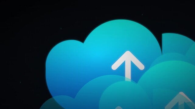 modern cloud computing server data storage tech animation