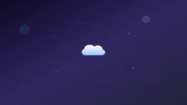 Modern Cloud Storage Icon With Fluid Data Streams