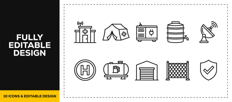 flat vector illustration line art icon bundle set design displaying logic processes workflow structures organizational hierarchies network connections and digital algorithms UI