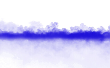 Obraz premium Blue smoke or fog on white background abstract design element for creative projects and artistic expressions fog effect transparent background
