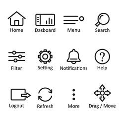 Fototapeta premium Modern Web and Mobile Navigation Icons