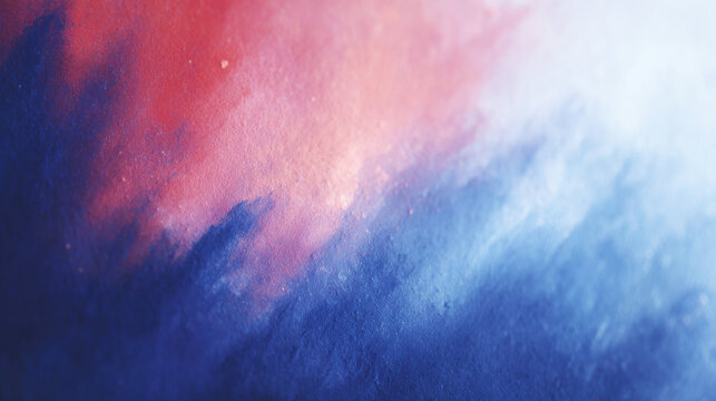 vibrant red blue abstract gradient background flowing with dreamy smoky watercolor textures and sparkling particles