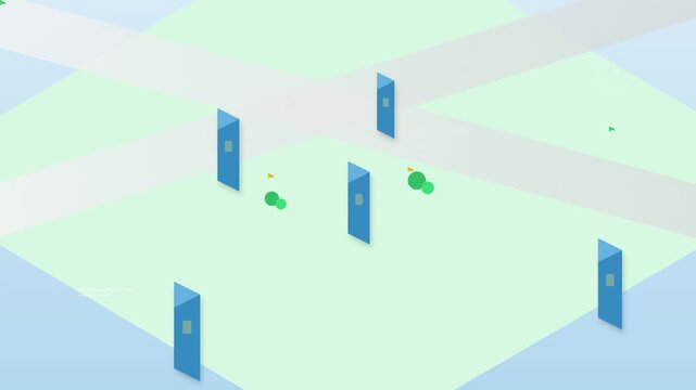 Modern Flat Design Isometric City Vector Concept Animation