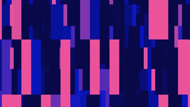 Abstract pixel pattern background featuring colorful mosaic pixelated stripes with smooth seamless looping animation. Dynamic digital blocks and vibrant geometric pixels