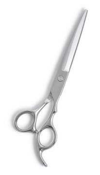 Professional hairdressing scissors isolated on white background