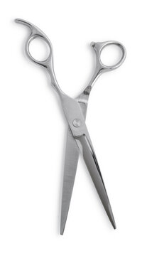 Professional hairdressing scissors isolated on white background
