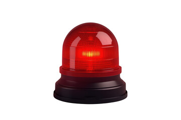 Fototapeta premium Red emergency beacon light flashing, signaling warning and alert for hazardous situations, transparent background