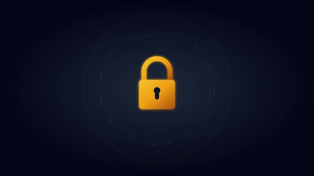 modern lock security icon with private access motion