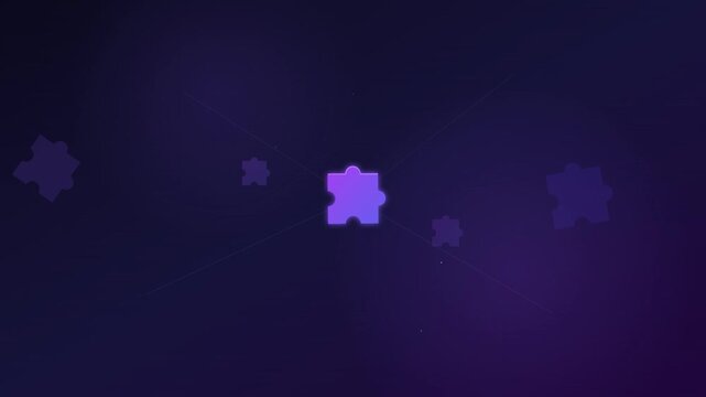 modern puzzle piece icon on strategy solution background