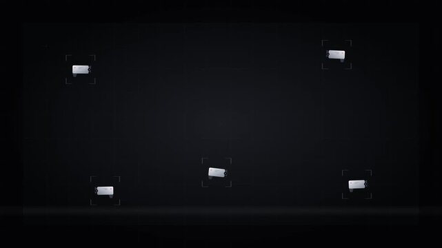 modern security camera surveillance monitoring tech animation