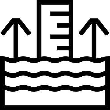 Sea Water Level Outline Icon
