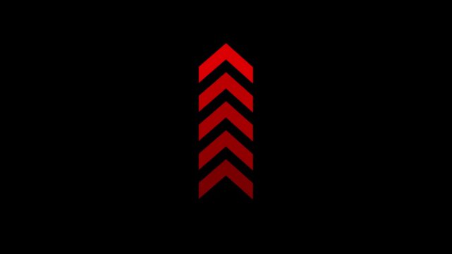 Arrow icon concept animation down to up direction looping arrow loading and navigation symbol on black background, Dow to up-directional arrow loop animation .Arrow sign animated 