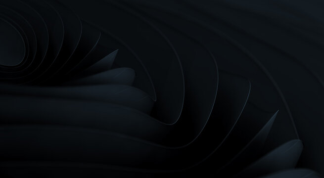  Fondo de textura de ilustraci&oacute;n 3D abstracta ondulada oscura con ondas. Fondo abstracto oscuro con ondas fluidas. Transmite elegancia, misterio y movimiento tecnol&oacute;gico.