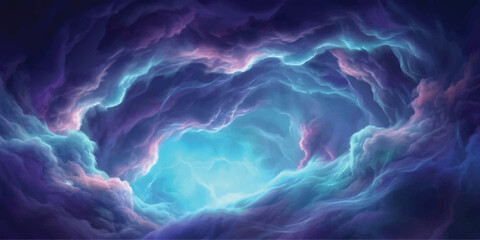 Cosmic Wonder: An ethereal nebula swirls with vibrant hues of purple, blue, and pink, creating a breathtaking celestial spectacle reminiscent of a cosmic dreamscape or a gateway to another dimension. © Kaosar