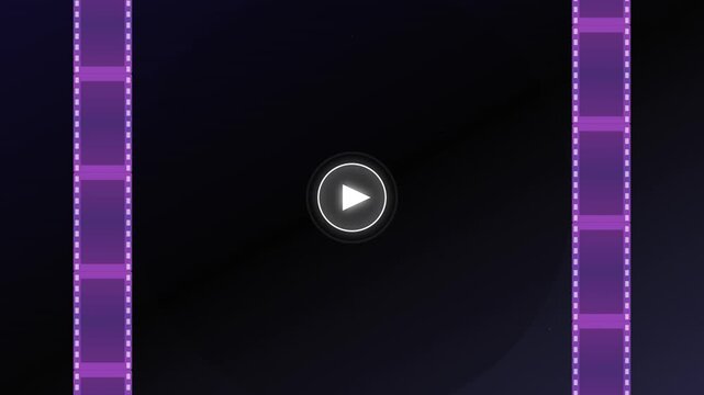 multimedia video player icon with scrolling film strips