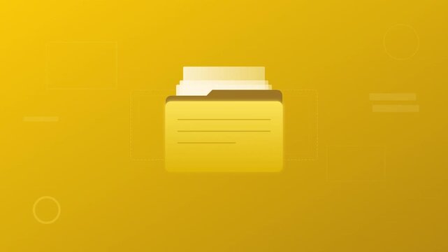 mustard folder icon with organizing digital file slots