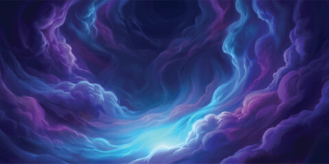 Cosmic Dreamscape: A surreal, dreamlike tapestry of swirling nebula clouds in vibrant hues of purple and blue, with a luminous glow at its center, evoking a sense of wonder and the vast unknown. © Kaosar