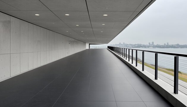Modern sheltered pedestrian walkway for urban disaster prevention