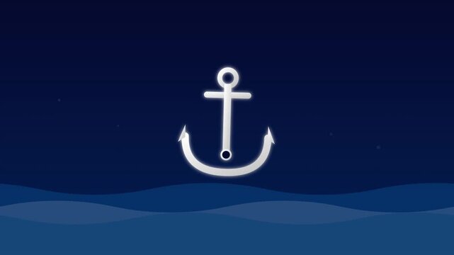 Nautical Anchor Marine Stability Navy Vector Animation