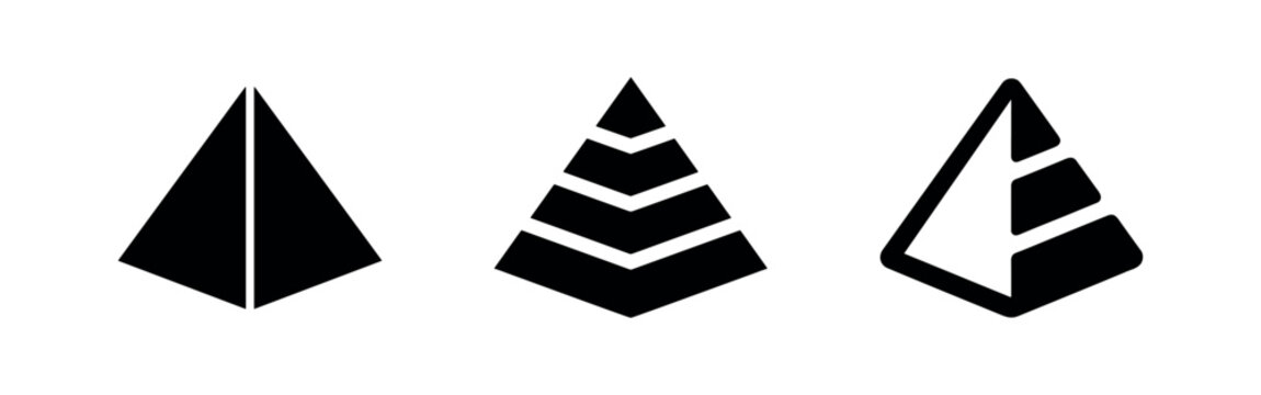 Geometric Pyramid Shapes Icons Set