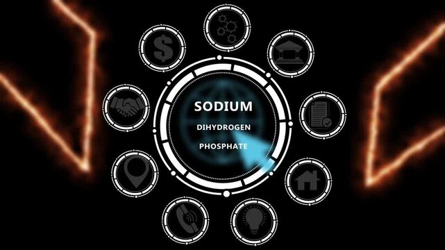 odium dihydrogen phosphate Modern Digital Healthcare Concept with Global Medical Communication Network. 4k animation video