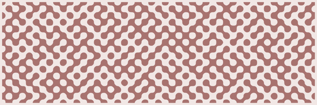 Seamless intricate retro rounded shapes pattern in dusty rose pink