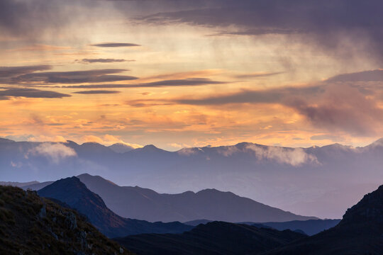 Mountains on sunset