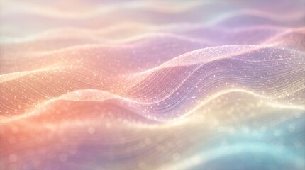 Fototapeta premium A mesmerizing abstract pattern of pastel waves with shimmering lights, evoking a serene and magical atmosphere.